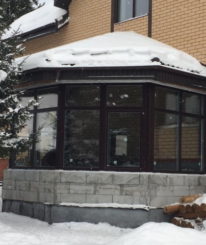 Теплое остекление веранды, ламинация