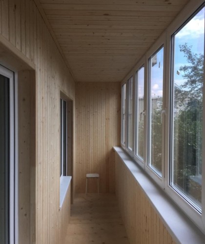 Теплая лоджия с отделкой из профиля Veka 70