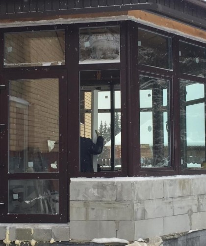 Теплое остекление веранды, ламинация