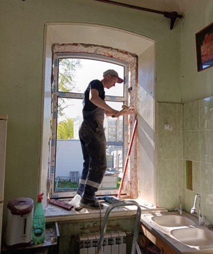 Монтаж арочных окон в доме-памятнике