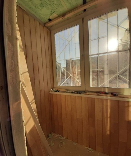 Утепление балкона, обшивка вагонкой внутри и снаружи