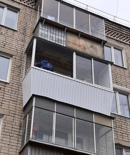 Установка балконного блока и балкона с выносом