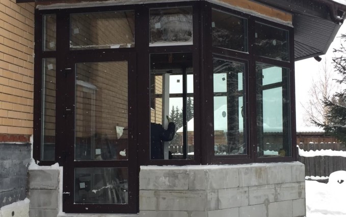 Теплое остекление веранды, ламинация 3