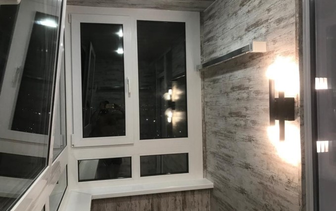 Остекление и полная отделка лоджии, обшивка МДФ 0