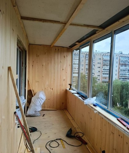 Лоджия с частичным утеплением парапета