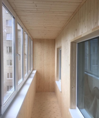 Теплая лоджия с отделкой из профиля Veka 70