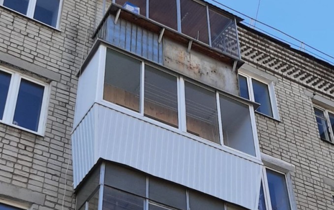 Установка балконного блока и балкона с выносом 0