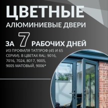 Цветные алюминиевые двери за 7 дней