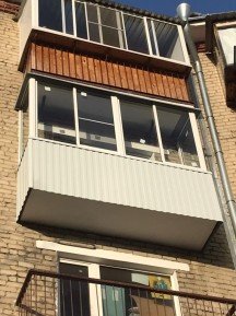 Алюминиевый П-образный балкон, обшивка